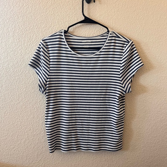 American Eagle Outfitters Tops - American Eagle Striped Short Sleeve Tee - Navy and White